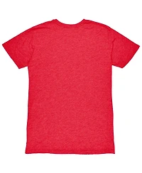 1863FC Men's Red Brentford Fc Left Color Badge Retro Tri-Blend T-Shirt