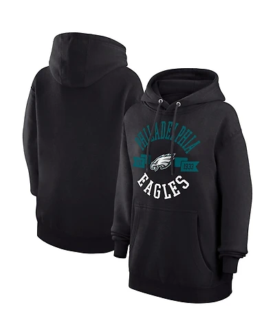 G-iii 4Her by Carl Banks Women's Black Philadelphia Eagles City Graphic Team Fleece Pullover Hoodie