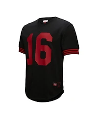 Mitchell & Ness Men's Joe Montana Black San Francisco 49ers Big Tall Mesh Player Name Number T-Shirt