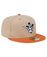 New Era Men's Khaki Texas Longhorns Throwback Two-Tone 59FIFTY Fitted Hat