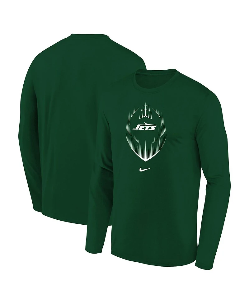 Nike Big Boys and Girls Green New York Jets Legend Icon Long Sleeve T-Shirt