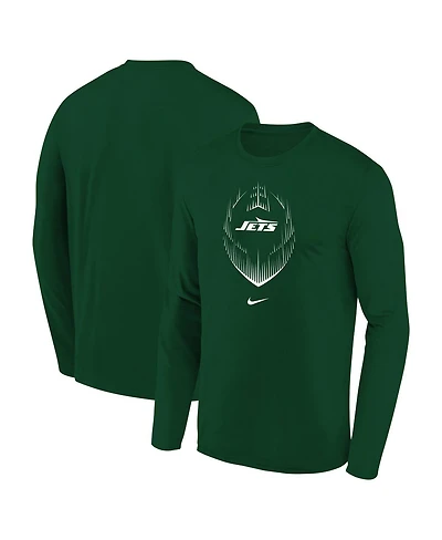Nike Big Boys and Girls Green New York Jets Legend Icon Long Sleeve T-Shirt