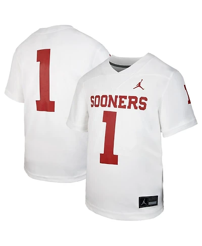 Jordan Big Boys and Girls White Oklahoma Sooners Untouchable Replica Game Jersey