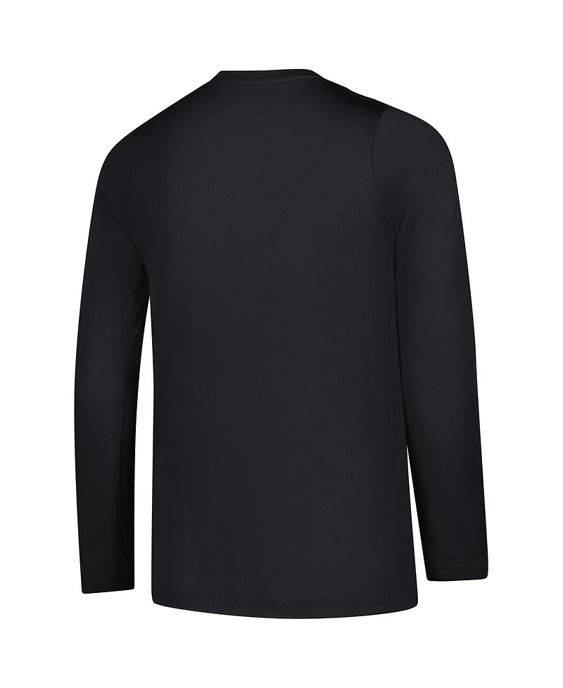 Nike Big Boys and Girls Black Ohio State Buckeyes Legend Logo Long Sleeve Dri-fit T-Shirt