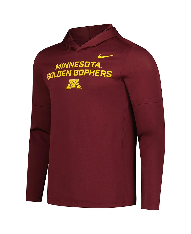 Nike Men's Maroon Minnesota Golden Gophers 2025 Sideline Dri-fit Long Sleeve Hoodie T-Shirt