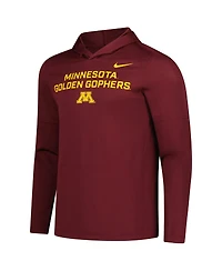 Nike Men's Maroon Minnesota Golden Gophers 2025 Sideline Dri-fit Long Sleeve Hoodie T-Shirt