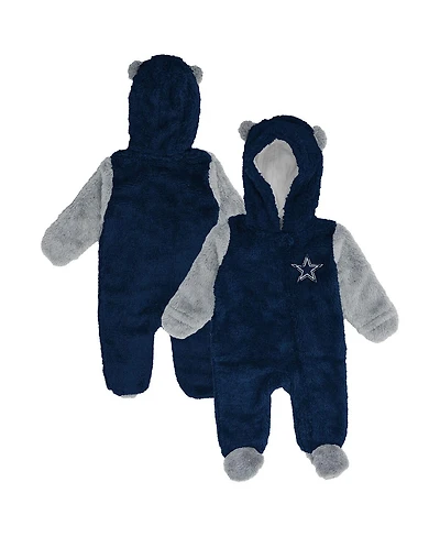 Outerstuff Baby Boys and Girls Navy Dallas Cowboys Stay Napping Fleece Bunting Full-Zip Sleeper