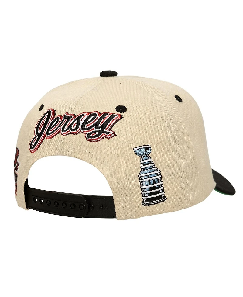 Mitchell & Ness Men's Cream New Jersey Devils Soul Legacy Defined Two-Tone Pro Crown Adjustable Hat