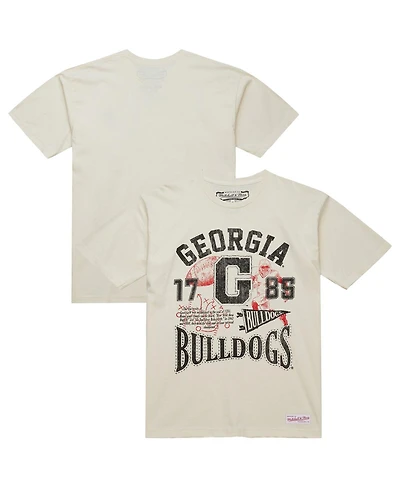 Mitchell & Ness Men's Cream Georgia Bulldogs Heritage Scholar T-Shirt