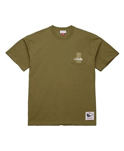 Mitchell & Ness Men's Olive Detroit Lions Vintage Logo Premium T-Shirt