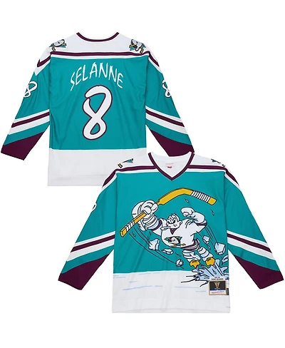 Mitchell & Ness Men's Teemu Selanne Teal Anaheim Ducks 1995-96 Power Play Jersey