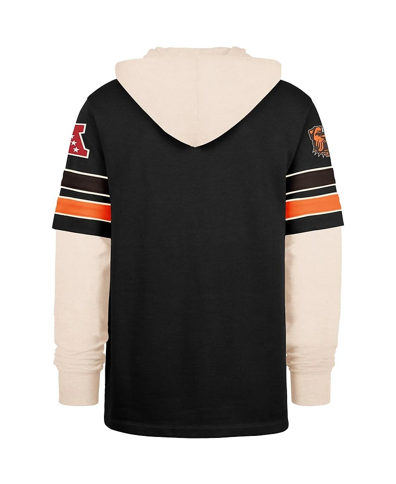 '47 Brand Men's Black Cleveland Browns Split Zone Cornerback Duo Hoodie