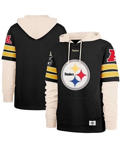 '47 Brand Men's Black Pittsburgh Steelers Split Zone Cornerback Duo Hoodie