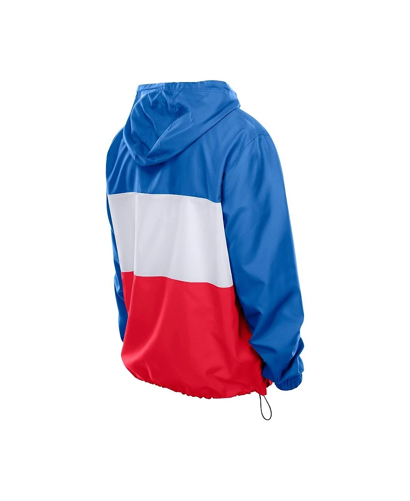 New Era Men's Royal Buffalo Bills Ripstop Quarter-Zip Hooded Windbreaker