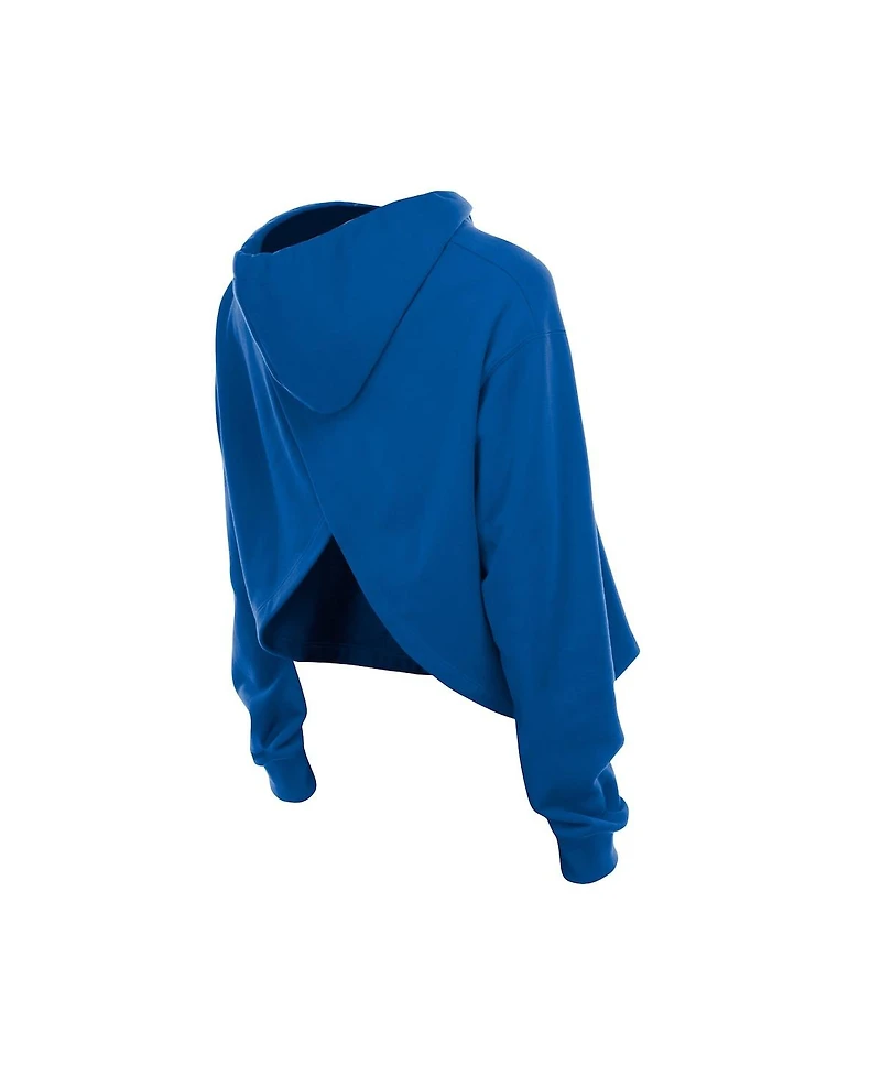 New Era Women's Blue New York Knicks Glam Game Open Back Hoodie