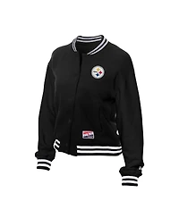 New Era Women's Black Pittsburgh Steelers Throwback Fleece Full-Snap Jacket