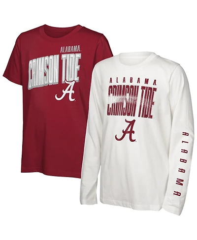 Outerstuff Big Boys and Girls Alabama Crimson Tide The Mix Combo T-Shirt Set