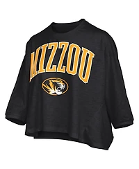 Pressbox Women's Black Missouri Tigers Midi Arch Over Logo Oversized T-Shirt