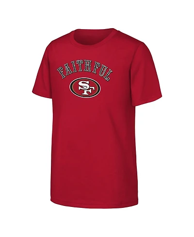 Outerstuff Big Boys and Girls Scarlet San Francisco 49ers Team Spirit T-Shirt