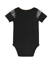 Outerstuff Girls Newborn 2-Piece Black Pittsburgh Steelers My Team Rocks Bodysuit and Skirt Set