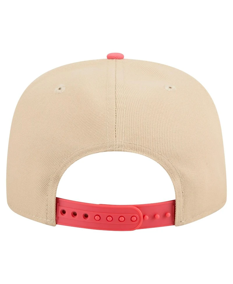 New Era Men's Light Beige/Coral New York Mets Color Pack A-Frame 9FIFTY Snapback Hat