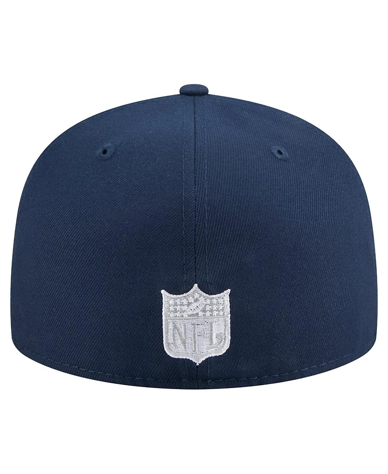 New Era Men's Navy Dallas Cowboys Throwback Oversized 59FIFTY Fitted Hat