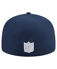 New Era Men's Navy Dallas Cowboys Throwback Oversized 59FIFTY Fitted Hat