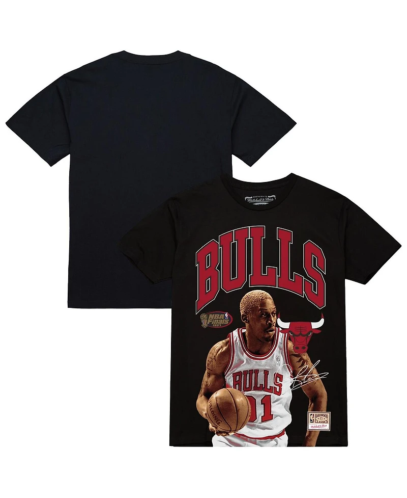 Mitchell & Ness Men's Dennis Rodman Black Chicago Bulls Hardwood Classics Player Arch T-Shirt