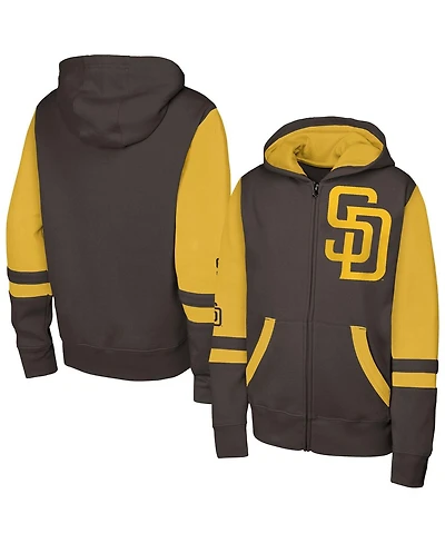 Outerstuff Men's Brown San Diego Padres Stadium Color Block Full-Zip Hoodie