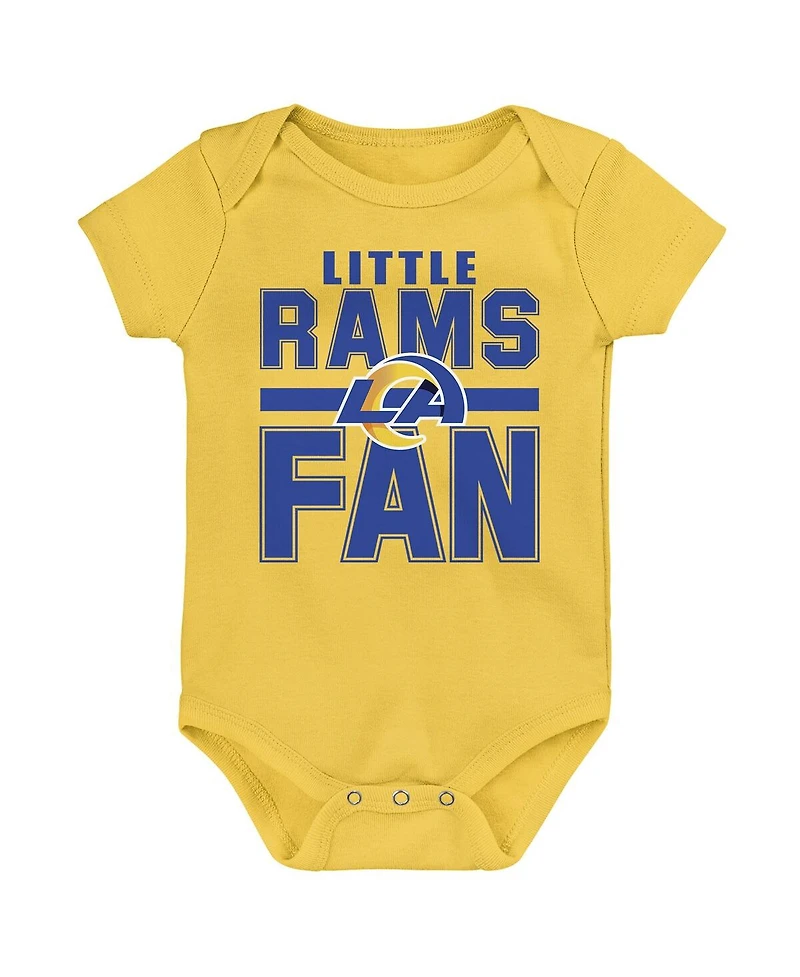 Outerstuff Newborn 3-Piece Los Angeles Rams Little Tike Bodysuit Set