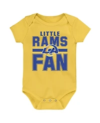 Outerstuff Newborn 3-Piece Los Angeles Rams Little Tike Bodysuit Set