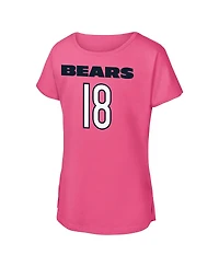 Outerstuff Big Girls Caleb Williams Pink Chicago Bears Player Name Number T-Shirt
