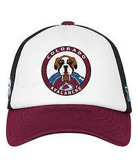 Mitchell & Ness Big Boys and Girls White Colorado Avalanche Mascot Adjustable Trucker Hat
