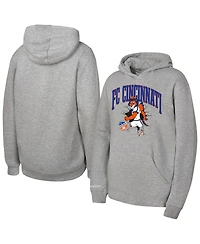 Mitchell & Ness Big Boys and Girls Heather Gray Fc Cincinnati Mascot Break Out Pullover Hoodie