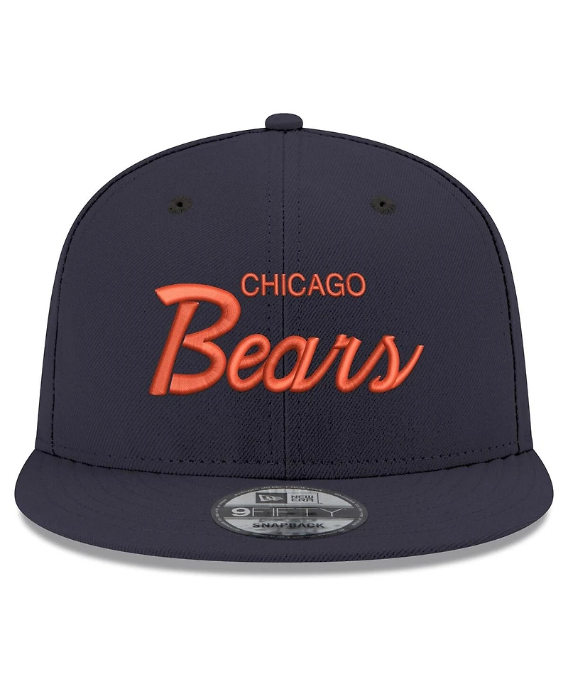 New Era Men's Navy Chicago Bears Script 9FIFTY Snapback Hat