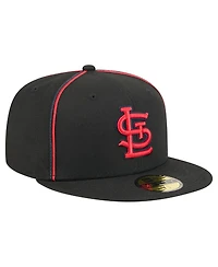 New Era Men's Black St. Louis Cardinals Soutache 59FIFTY Fitted Hat