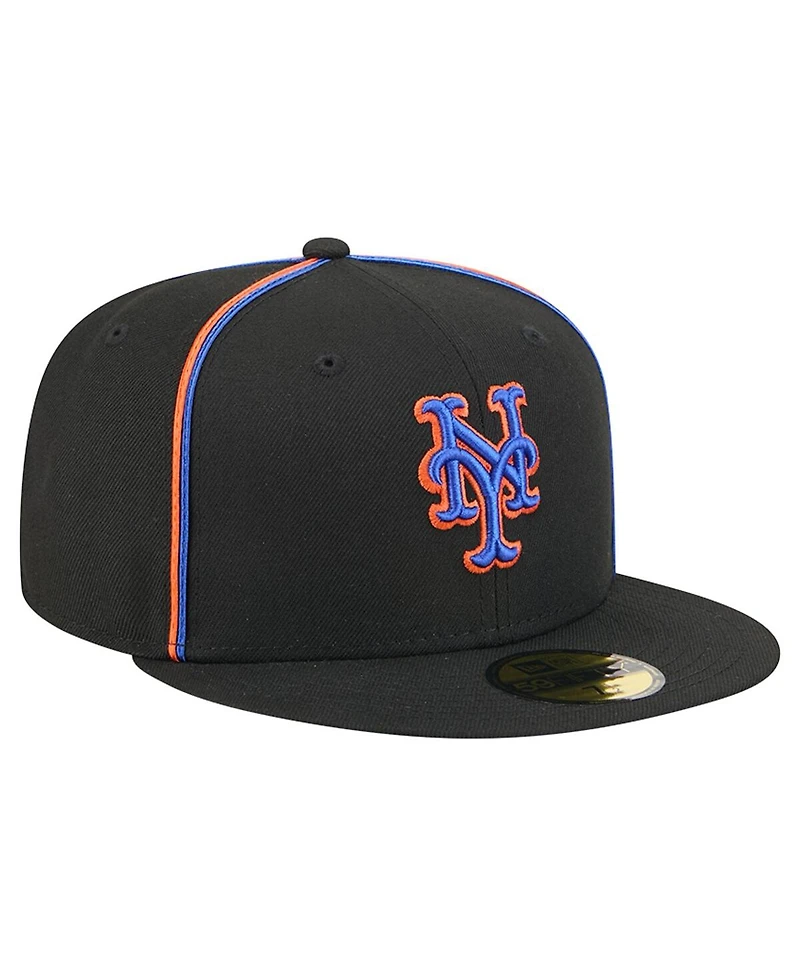 New Era Men's Black York Mets Soutache 59FIFTY Fitted Hat