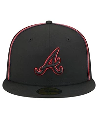 New Era Men's Black Atlanta Braves Soutache 59FIFTY Fitted Hat
