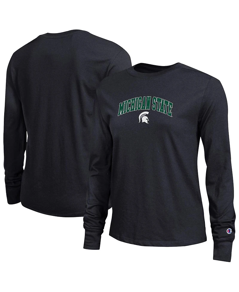Champion Women's Black Michigan State Spartans Arch Over Logo Long Sleeve T-Shirt