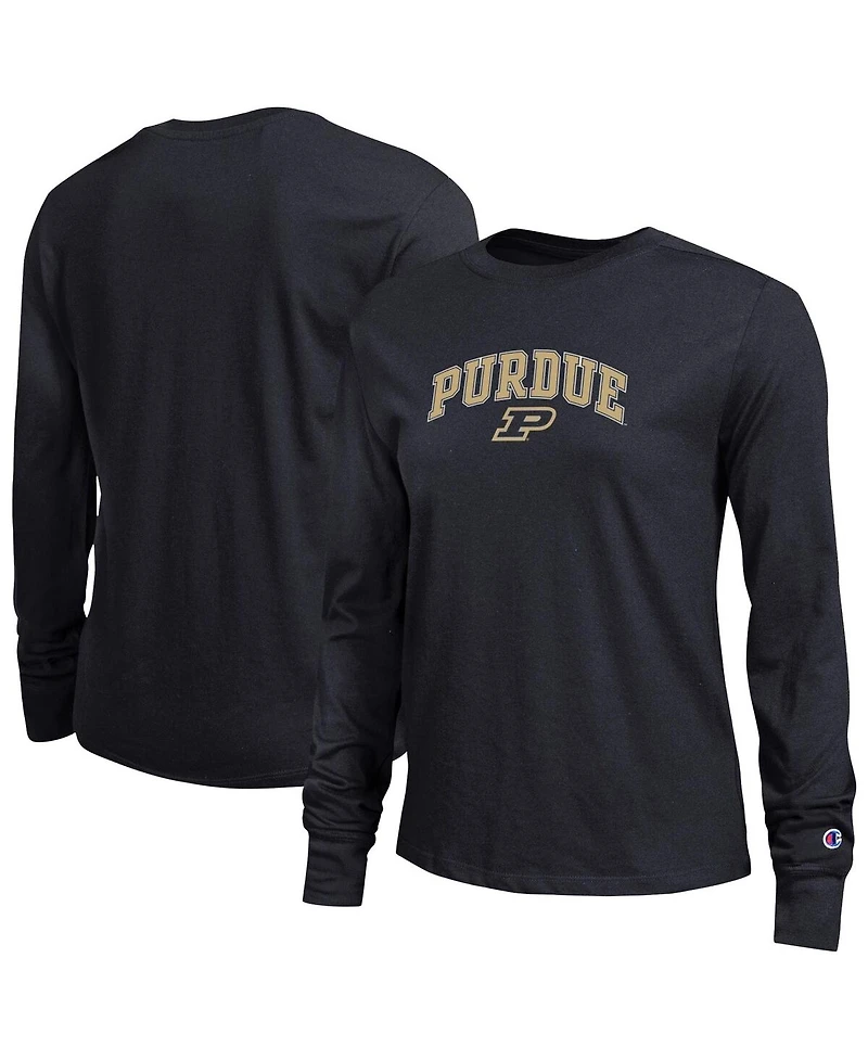 Champion Women's Black Purdue Boilermakers Arch Over Logo Long Sleeve T-Shirt