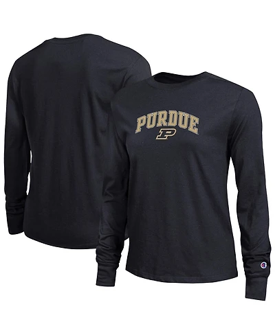 Champion Women's Black Purdue Boilermakers Arch Over Logo Long Sleeve T-Shirt
