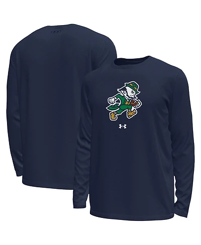 Under Armour Men's Navy Notre Dame Fighting Irish Leprechaun Heat Gear Long Sleeve T-Shirt