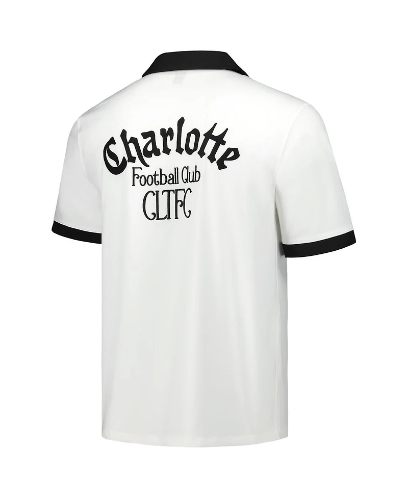 The Wild Collective Men's White Charlotte Fc Bowler Button-Up Shirt
