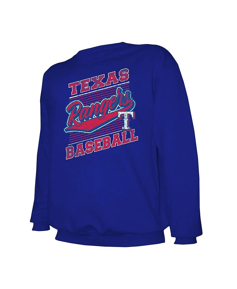 Stitches Men's Royal Texas Rangers Lightweight Crew Sweatshirt