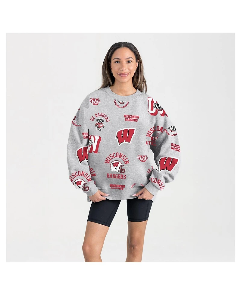 Gameday Couture Women's Gray Wisconsin Badgers Always on Repeat Fleece Sweatshirt