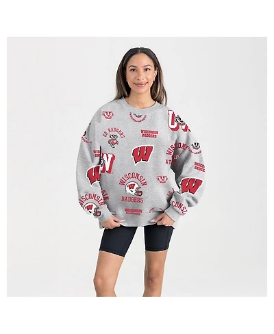 Gameday Couture Women's Gray Wisconsin Badgers Always on Repeat Fleece Sweatshirt