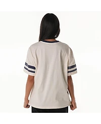 The Wild Collective Women's Cream Chicago Bears Vintage Drop Shoulder Oversized Boyfriend T-Shirt