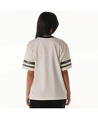 The Wild Collective Women's Cream New York Jets Vintage Drop Shoulder Oversized Boyfriend T-Shirt