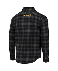 The Wild Collective Men's Black Portland Timbers Buffalo Check Button-Up Shirt