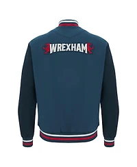 Macron Men's Navy Wrexham Anthem Full-Snap Varsity Jacket